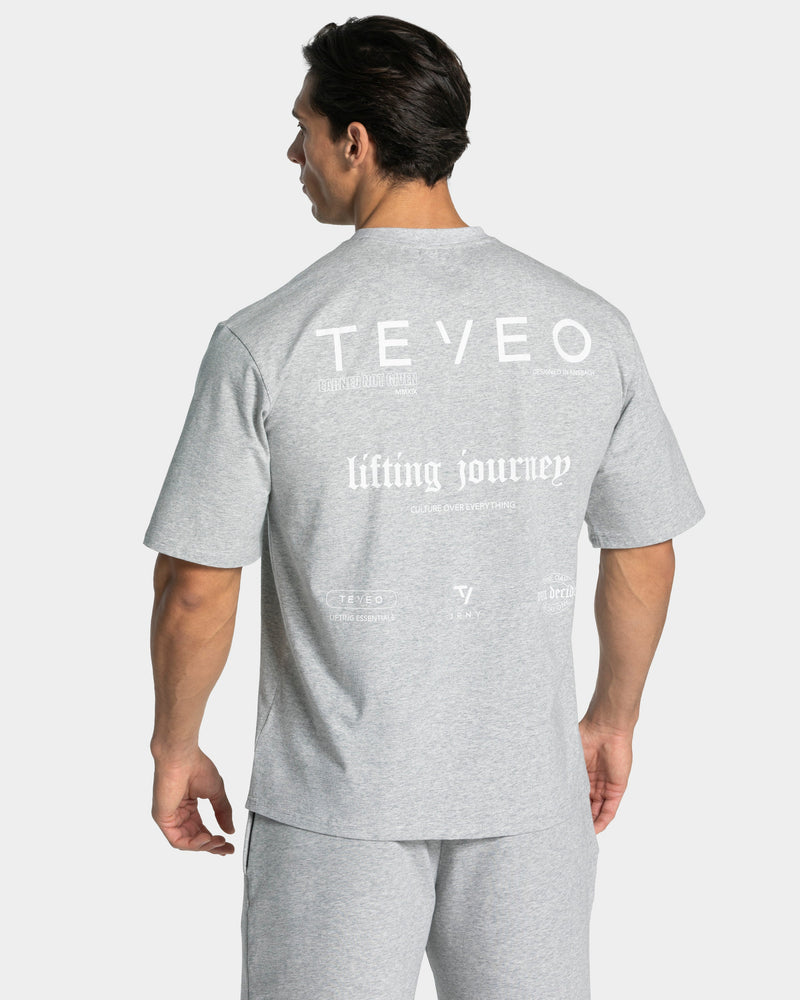 Lifting Journey Oversized T-Shirt "Hellgrau Meliert"