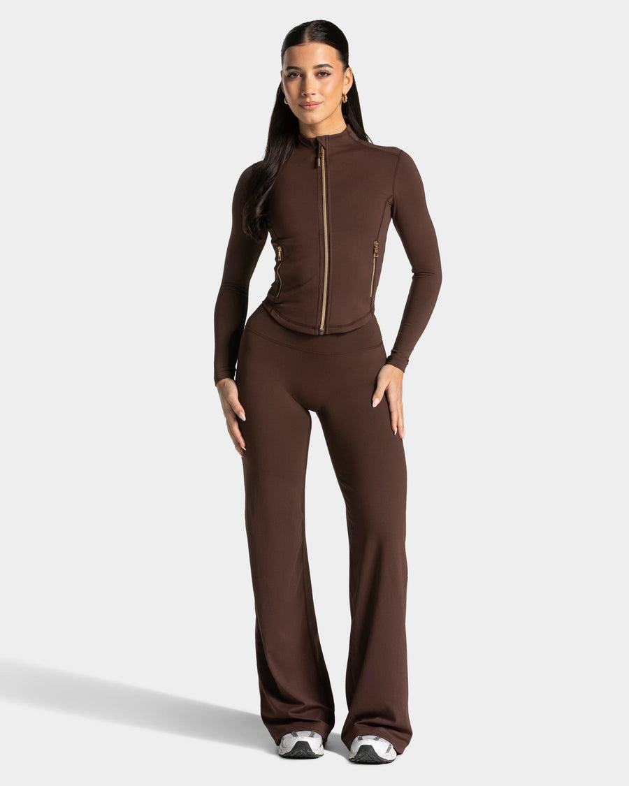 Allrounder Shaping Zip Jacke "Espresso - Gold"