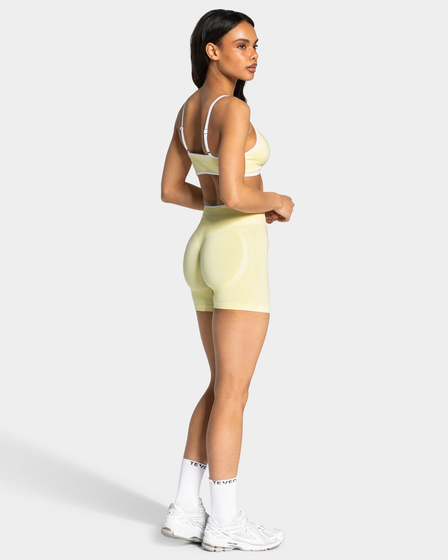 Contrastline Sculpt Scrunch Shorts "Butter Yellow"