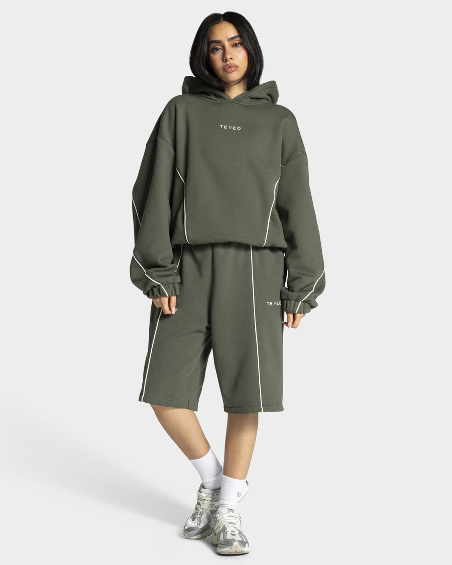 Contrastline Oversized Jorts "Khaki"