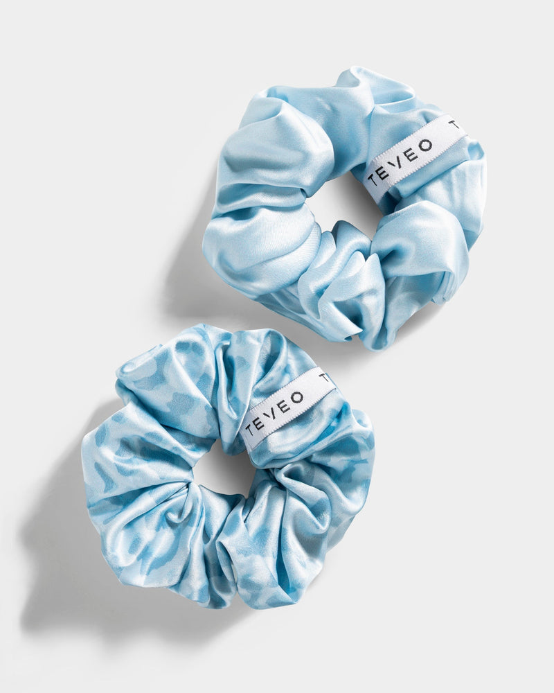Contrastline Scrunchies (2er-Pack) "Leo - Babyblau"