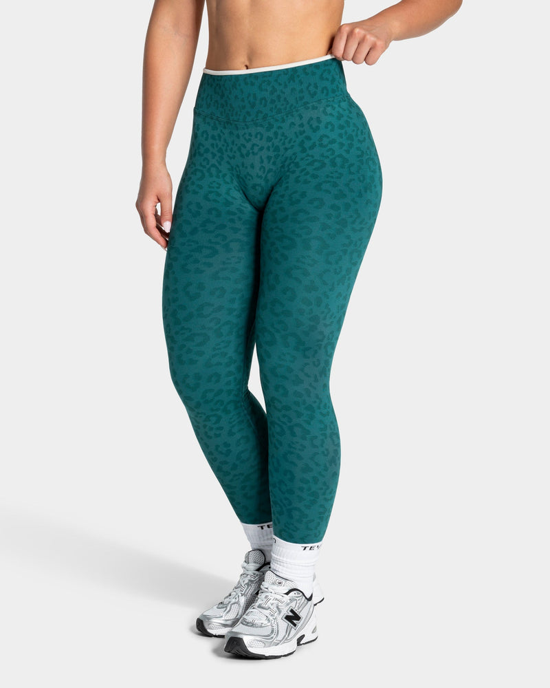 Contrastline Sculpt Scrunch Leggings "Leo Petrol"