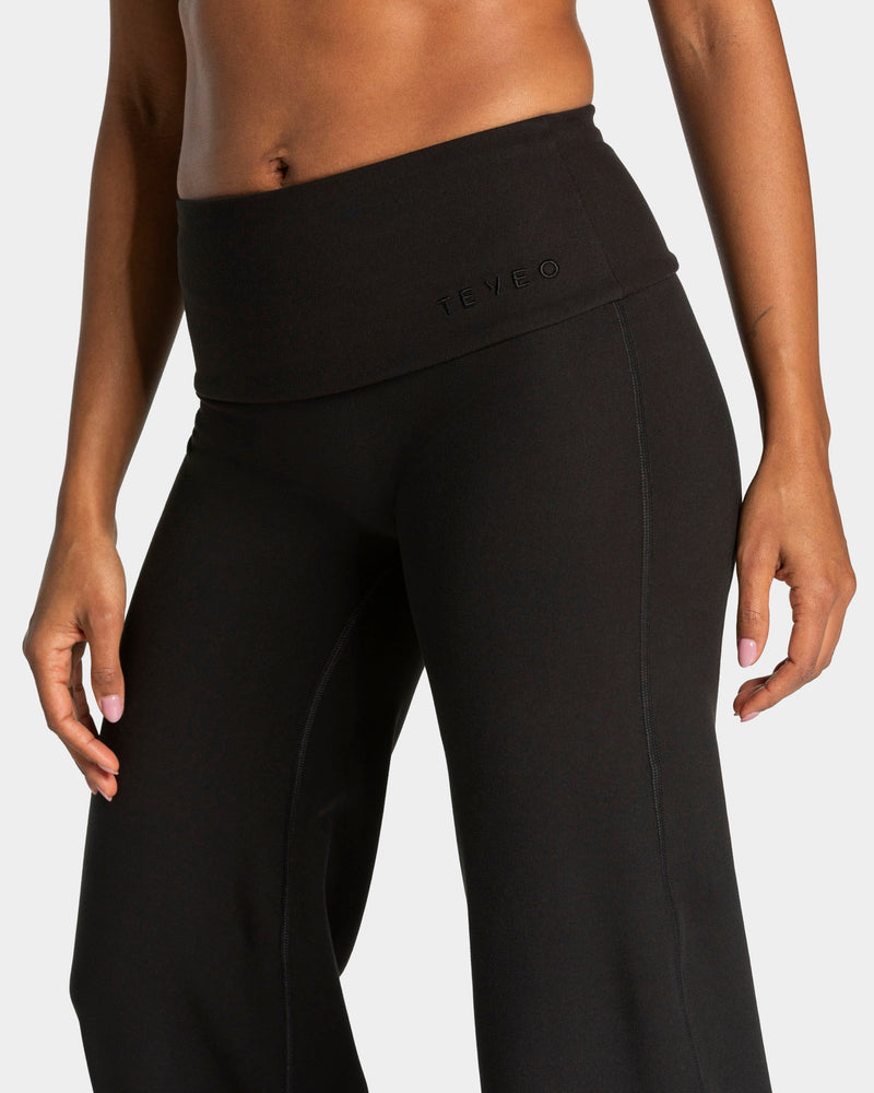 Mellow Fold Over Straight Leg Pants Tall "Schwarz"