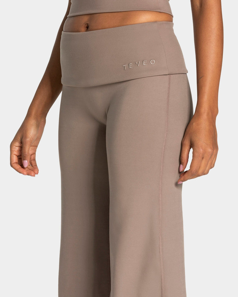 Mellow Fold Over Straight Leg Pants Tall "Mokka"