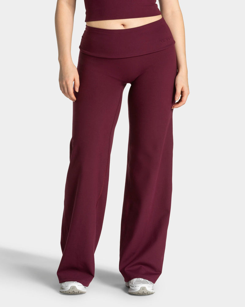 Mellow Fold Over Straight Leg Pants Regular "Pflaume"