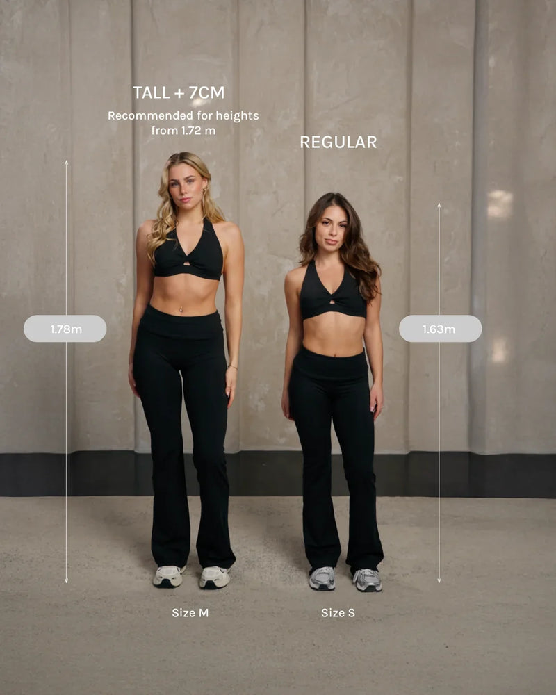 Mellow Fold Over Flared Leggings Regular "Schwarz"