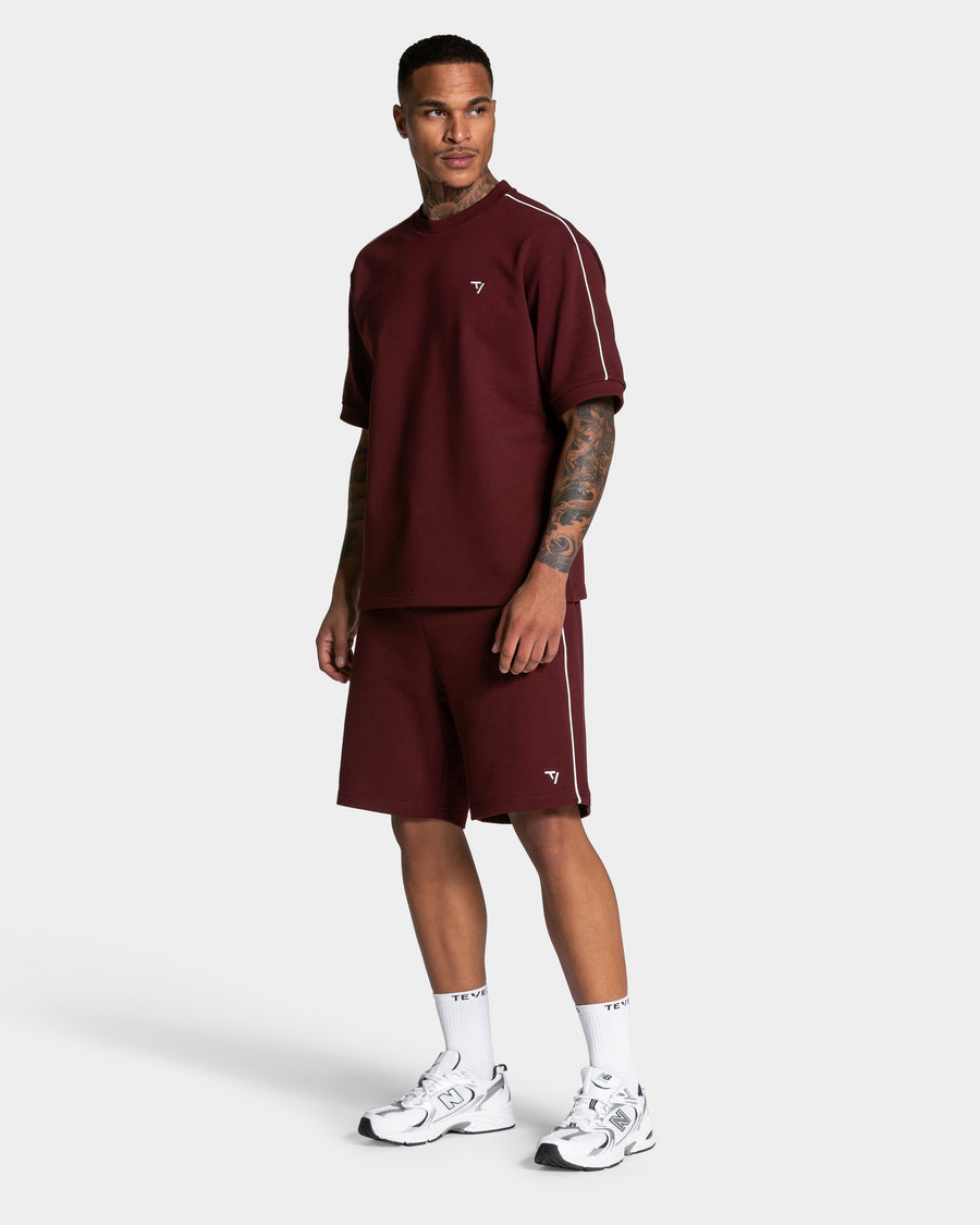 Contrastline Oversized T-Shirt "Weinrot"