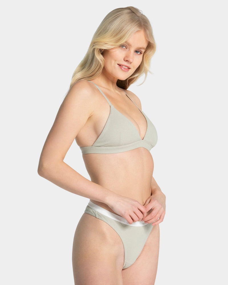Soft Ribbed Tanga "Pistachio"