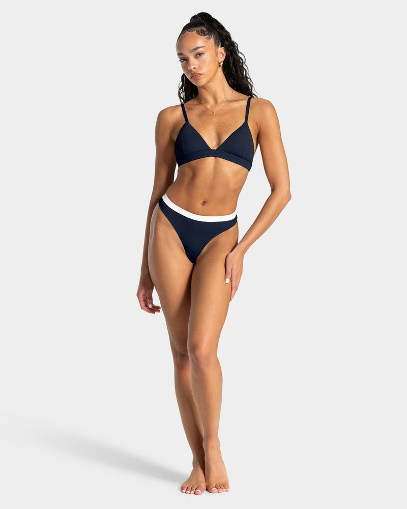 Soft Ribbed Tanga "Midnight"