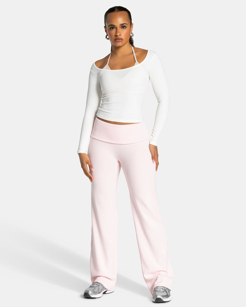 Soft Ribbed Foldover Straight Leg Pants Regular ''Blossom''