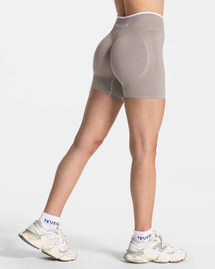 Contrastline Sculpt Scrunch Shorts "Stone"