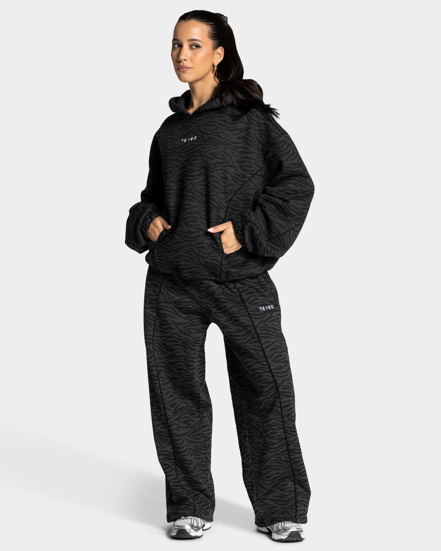 Contrastline Wide Leg Jogger "Zebra Schwarz"