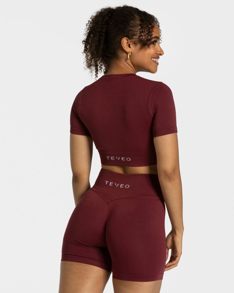 Sensation Crop Top "Weinrot"